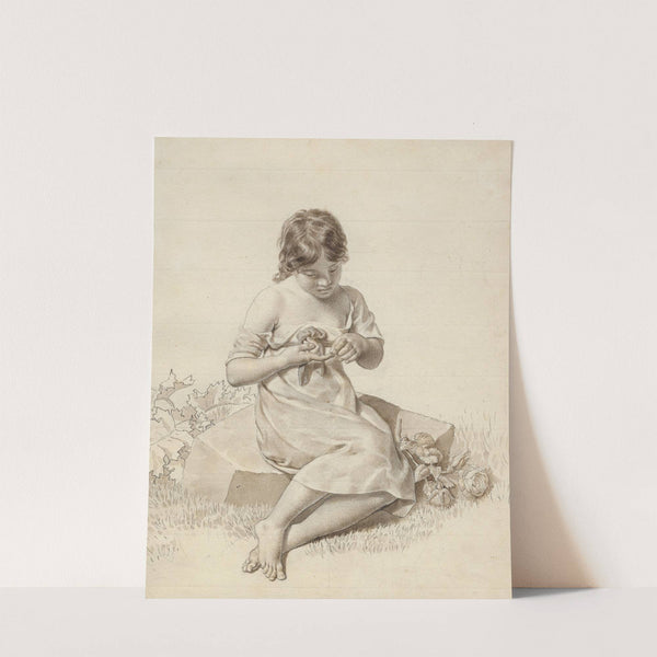 En lille pige, der har stukket sin finger på en rosentorn (1812) by Christoffer Wilhelm Eckersberg