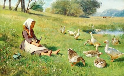 En pige vogter gæs (1886)