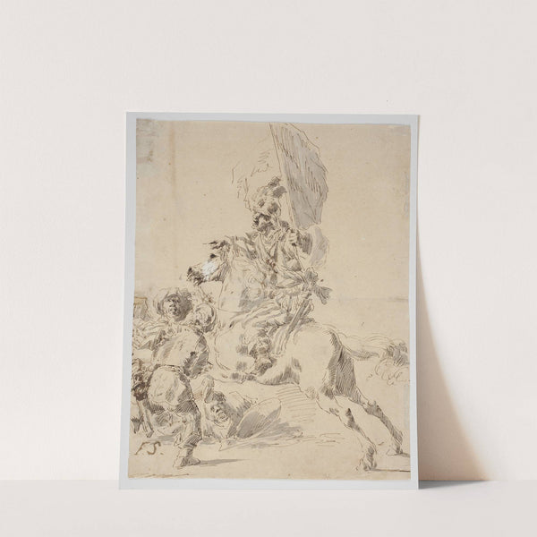 En rytter og orientalere i kamp by Gaspare Diziani