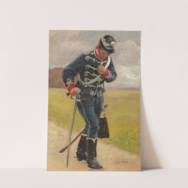 En såret husar. Studie til Husarernes Angreb by Otto Bache