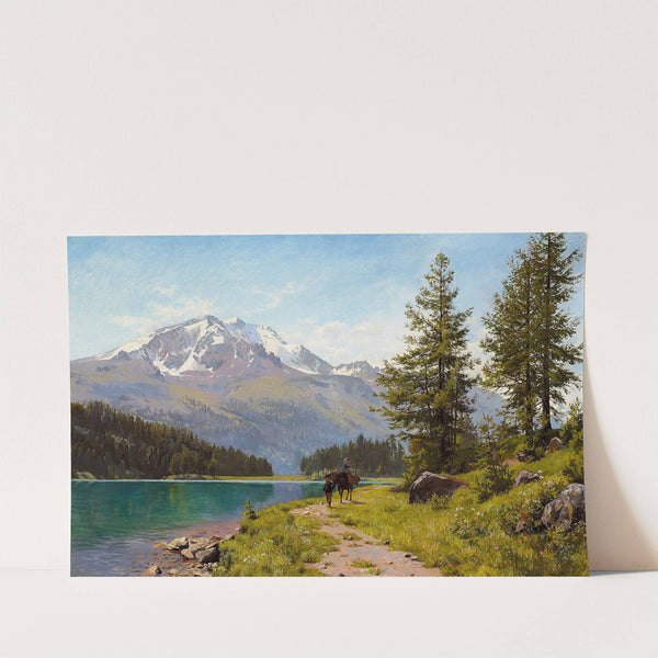 En sommerdag ved Silssøen i Schweiz by August Fischer