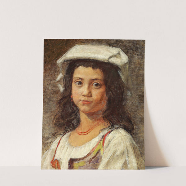 En ung italienerinde med hvidt hovedklæde by Wilhelm Marstrand