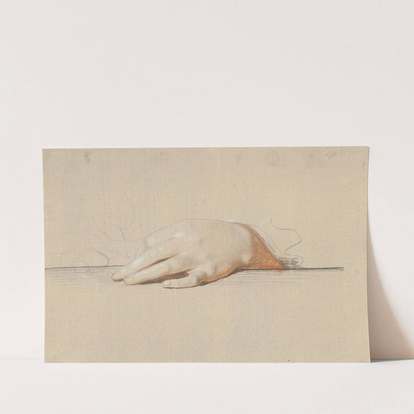 En venstre hånd hvilende på et bord, holdende en rose (1788 – 1791) by Jens Juel