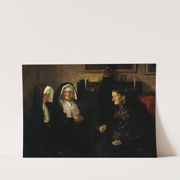 En visite, soeurs quêteuses by Lucien Simon