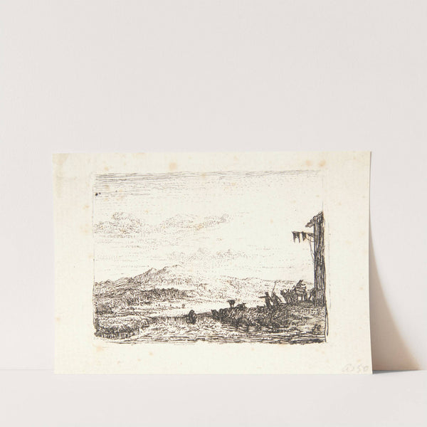 En vogn foran et gæstgiveri by Karel Dujardin