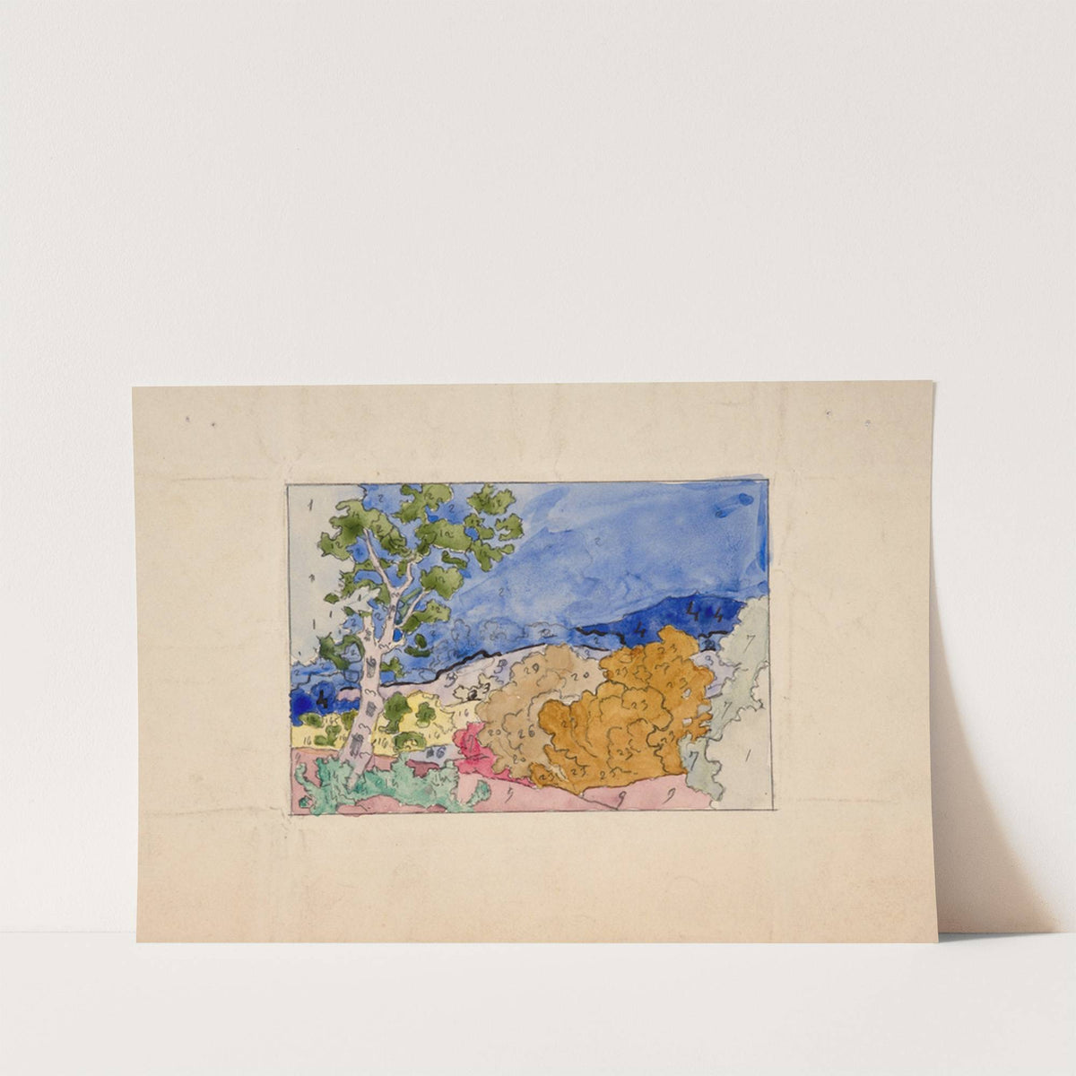 Enamel study with colour numbering by Félix Bracquemond