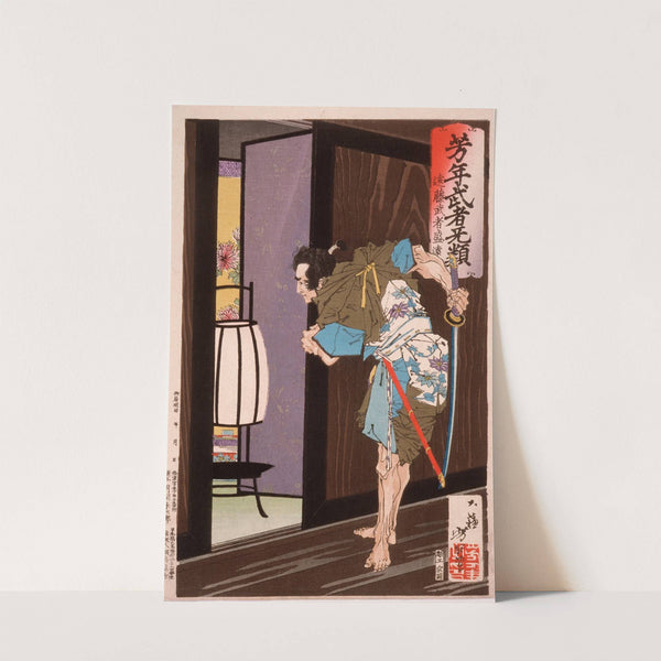 Endō Musha Morito Approaching Kesa’s Bedroom (1883) by Tsukioka Yoshitoshi