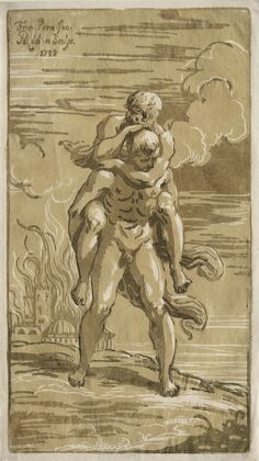 Eneas Carrying Anchises, his Father, from the Burning of Troy (1723)