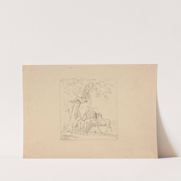 Enfant attaqué par des loups se réfugiant dans un arbre by Jacques-Raymond Brascassat