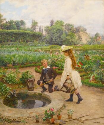 Enfants près du bassin