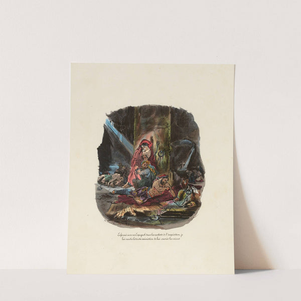 Enfermé avec un Espagnol dans les cachots de l’inquisition, je lui rendis le triste ministère de lui ouvrir les veines (1828) by Henri-Gérard Fontallard