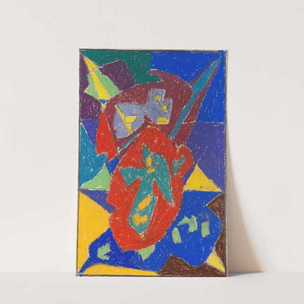 Engel auf rotem Fond (1925) by Adolf Hölzel