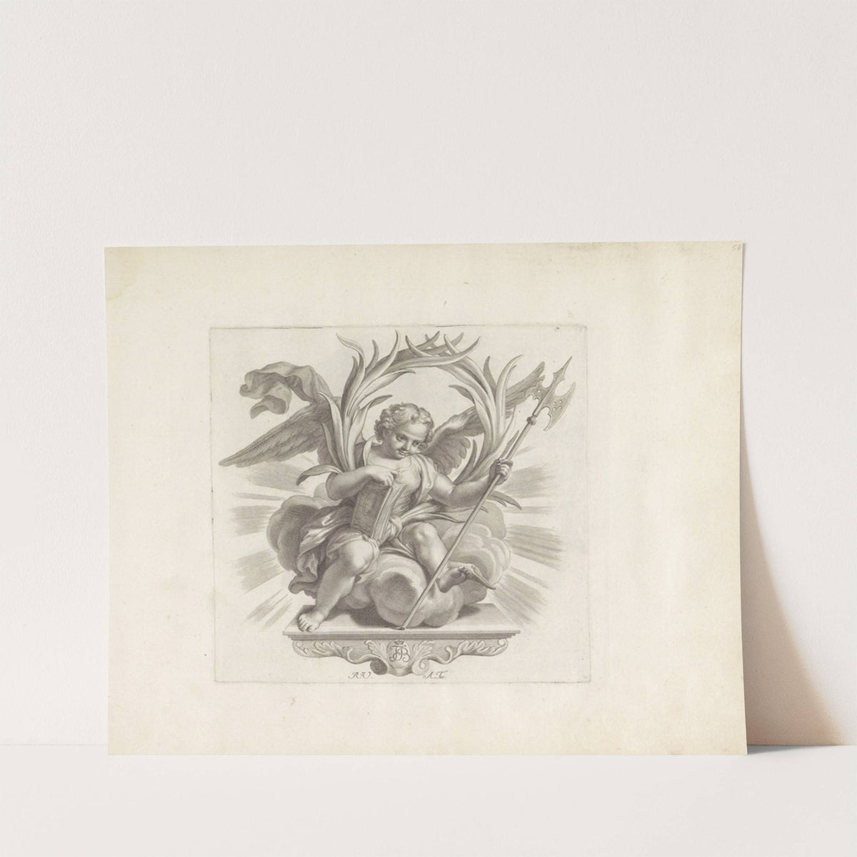 Engel met boek en hellebaard (1673-1743) by Robert van Audenaerde