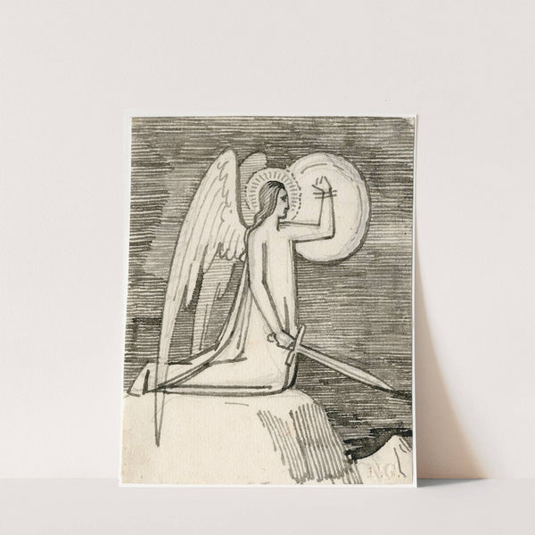 Engel met schild en zwaard by David Humbert de Superville