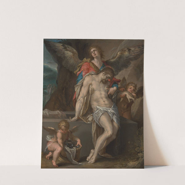 Engelen dragen het lichaam van Christus (Engelenpietà) by Bartholomaeus Spranger