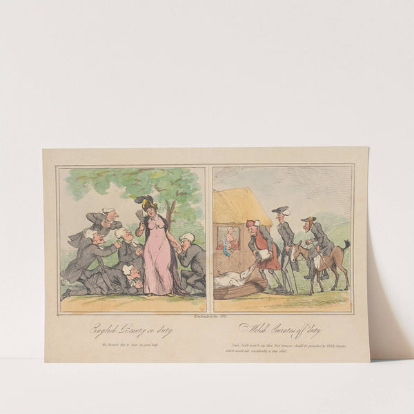 English beauty on duty. Welsh curates off duty (1815) by Thomas Rowlandson
