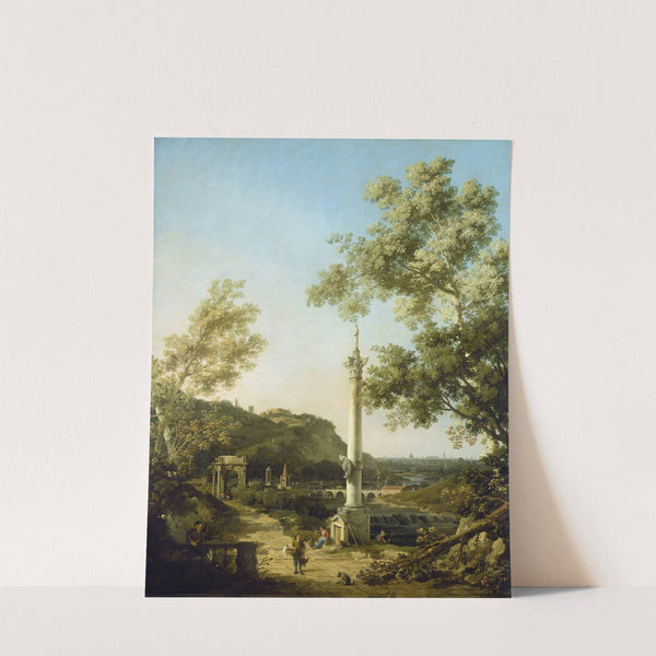 English Landscape Capriccio with a Column by Canaletto
