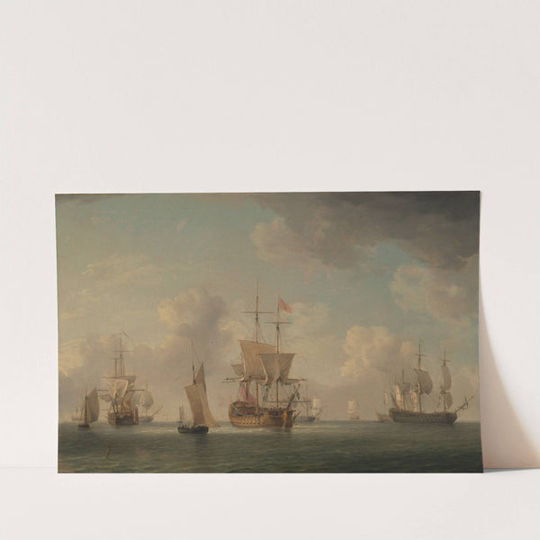 English Ships Under Sail in a Very Light Breeze by Charles Brooking