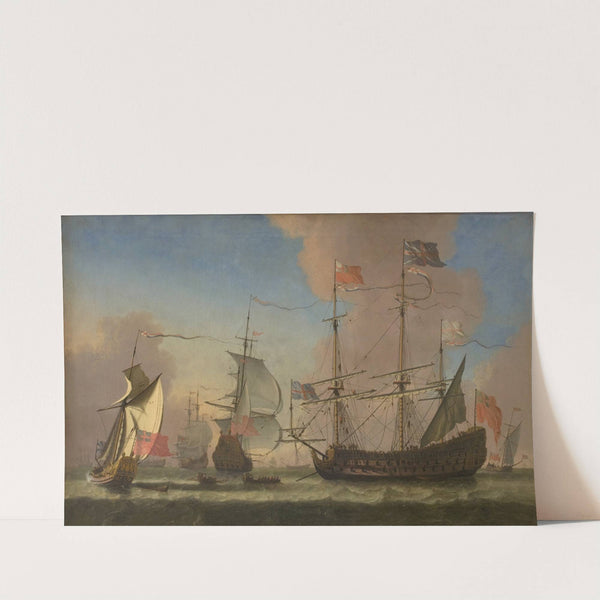 English Warships at Sea in a Fresh Breeze by Jan Karel Donatus van Beecq