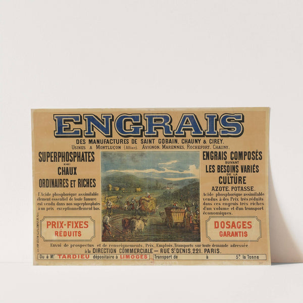 Engrais des manufactures de Saint Gobain, Chauny & Cirey. Usines à Montluçon (Allier). Avignon, Marennes, Rochefort, Chauny (1876) by Lith. Van Geleyn