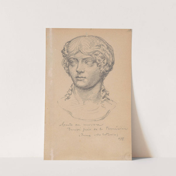 Engraving of an antique sculpture from Villa Farnesina garden in Rome by Stanisław Wyspiański