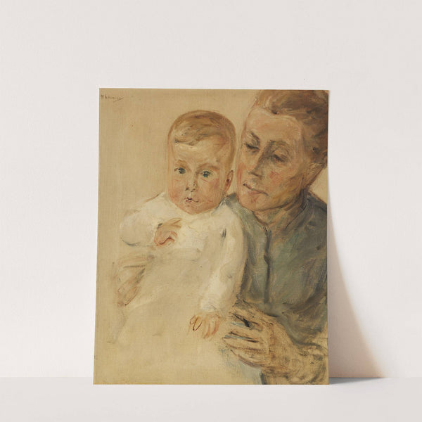 Enkelin Maria auf dem Arm der Kinderfrau (1916) by Max Liebermann