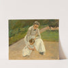 Enkelin und Kinderfrau beim Spielen im Garten (1919) by Max Liebermann