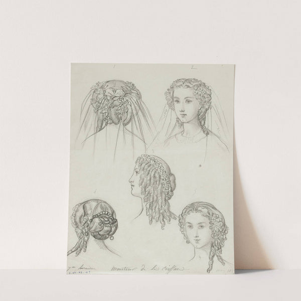 Ensemble de 5 coifures et coiffes (1859) by Anaïs Colin-Toudouze