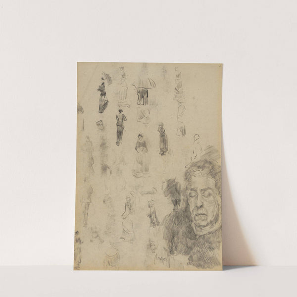 Ensors slapende moeder en figuren by James Ensor