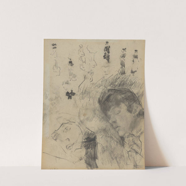 Ensors slapende zuster en figuren by James Ensor