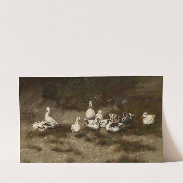 Enten am Bachufer by Geza Vastagh