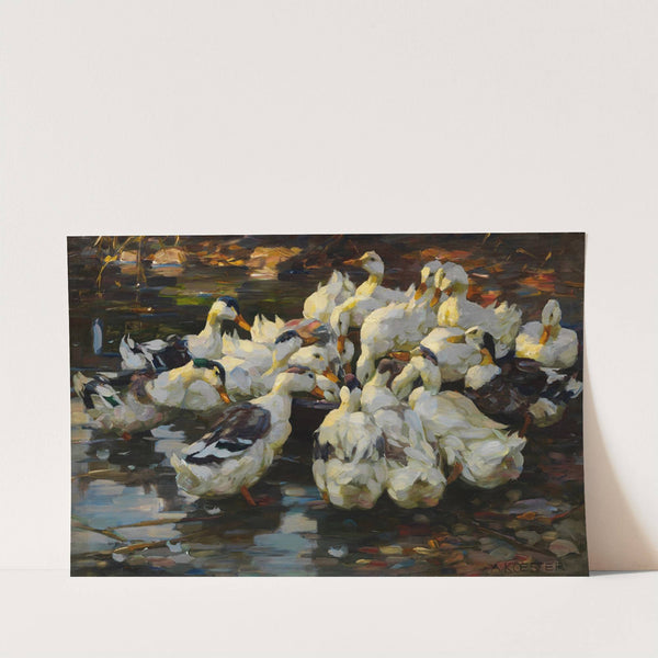 Enten am Freßnapf (Entenfütterung) (1914) by Alexander Koester