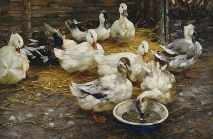 Enten im Stroh