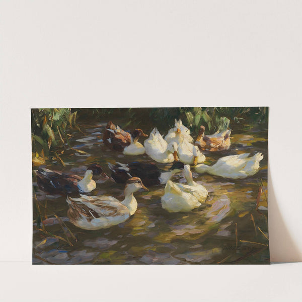 Enten im Teich (Enten am Bach) (1909-1913) by Alexander Koester
