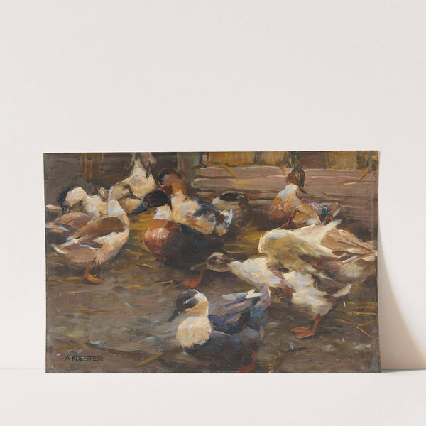 Enten vor dem Stall (Ca. 1905) by Alexander Koester