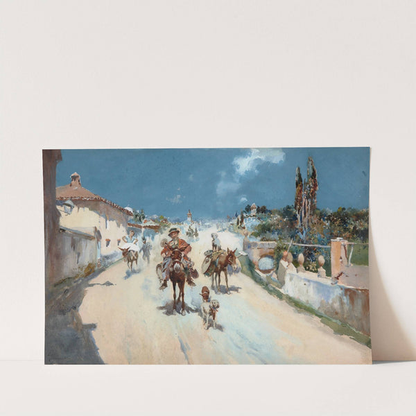 Entertainers Arriving in Town by José Navarro y Llorens