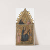 Enthroned Madonna with Child and four saints, above the Crucifixion with Mary and John Ev. (ca 1380-1395) by Cristoforo di Bindoccio