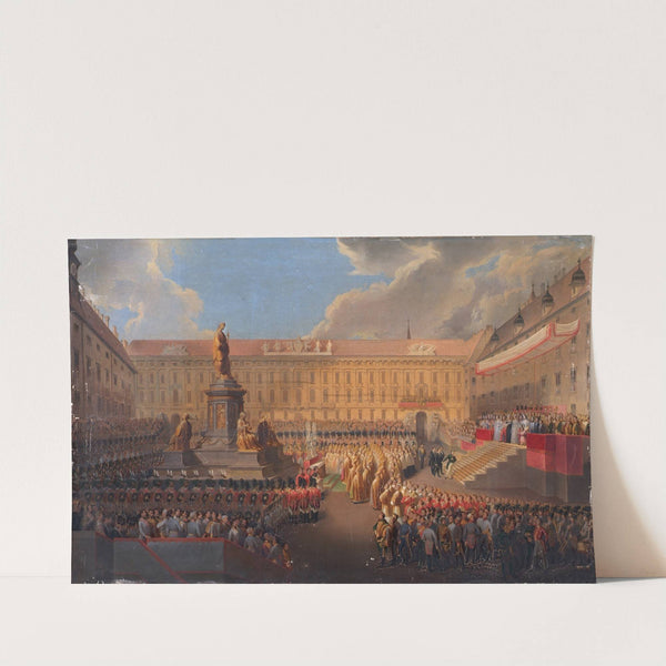 Enthüllung des Denkmals für Kaiser Franz I. von Österreich am 19. Juni 1846 auf dem Wiener Franzensplatz by Leopold Bucher