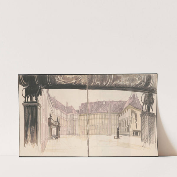 Entrance courtyard, Prague Castle, Prague, Czech Republic (1975) by Victor Alfred Lundy