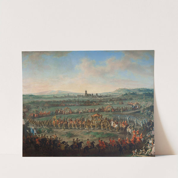 Entrance of the Emperor Franz I. Stephan and his son Joseph (II.) into Frankfurt on March 29, 1764 (1766) by Johann Dallinger von Dalling