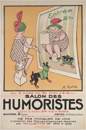 Entrée 2frs DU 8 MARS AU 30 AVRIL de 9h à 19 heures. SALON DES HUMORISTES Galerie La Boëtie (1925)