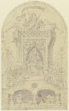 Entwurf fü das Transparent am Holländischen Hofe zu Ehren des Vorparlaments zu Frankfurt 1848