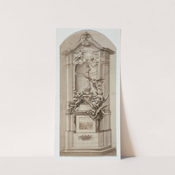 Entwurf für das Grabmal des Prinzen Eugen von Savoyen im Wiener Stephansdom by Jakob Gabriel Mollinarolo