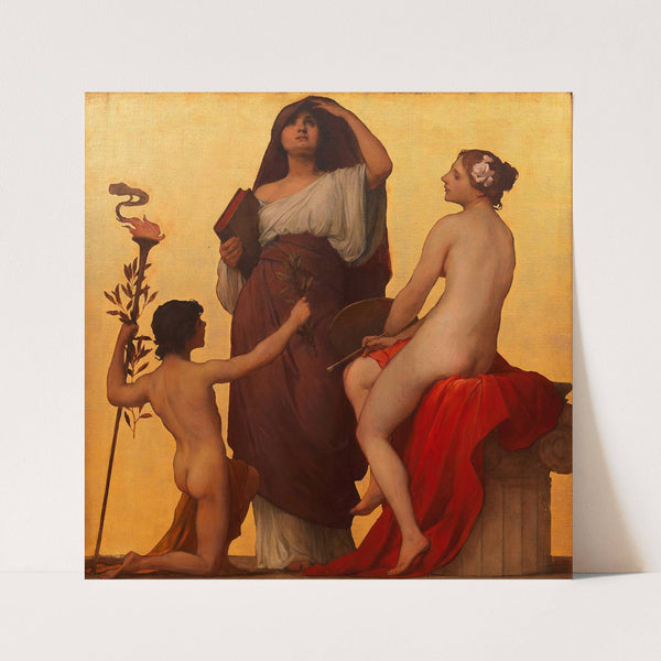 Entwurf für den Mosaikfries im Porticus des Reichsratsgebäudes in Wien; Wahrheit, Weisheit, Schönheit (1900) by Eduard Lebiedzki