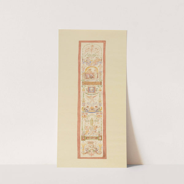 Entwurf mit vegetabilischen Ornamenten und figürlichen Szenen für eine Wanddekoration by Moritz von Schwind