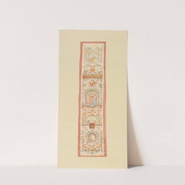 Entwurf mit vegetabilischen Ornamenten und figürlichen Szenen für eine Wanddekoration by Moritz von Schwind