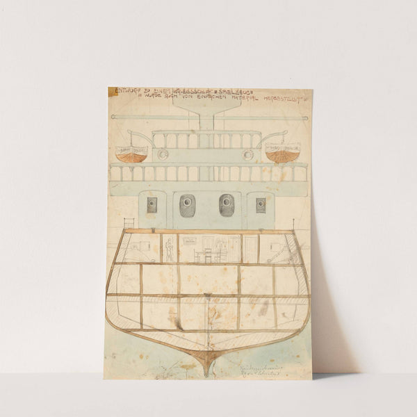 Entwurf zu einem Kriegsschiff-Spielzeug (ca 1905) by Egon Schiele