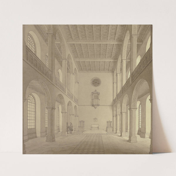 Entwurf zu einer Kirche für die Gemeinde Friedrichsdorf, Innenansicht (1825) by Heinrich Hübsch