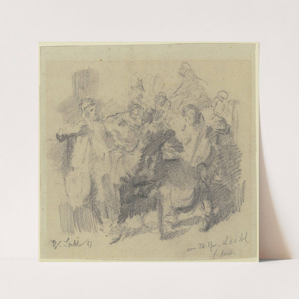 Entwurf zur ‘Tischgesellschaft mit Cellospieler’ (1871) by Wilhelm Leibl