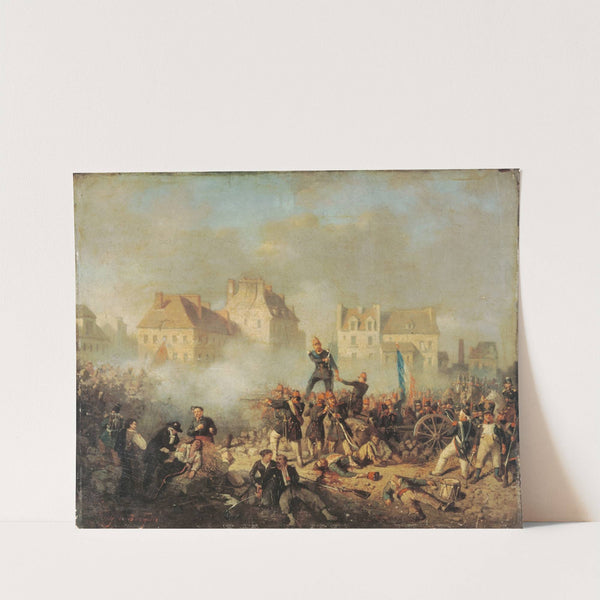 Épisode de la révolution de 1848; officier commandant le feu aux hommes by Tony de Bergue